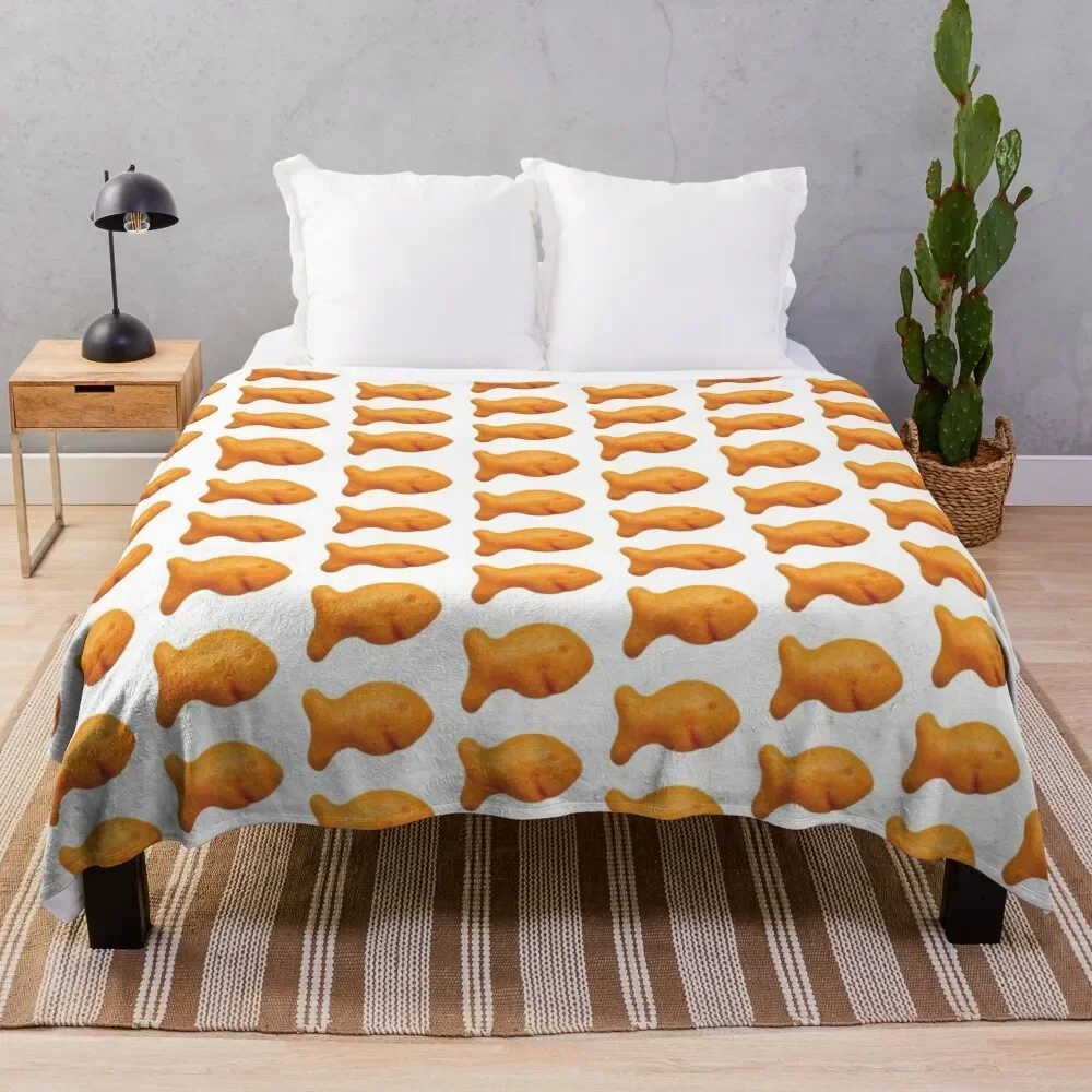 Goldfish Cracker Throw Blanket Furry Luxury Blankets