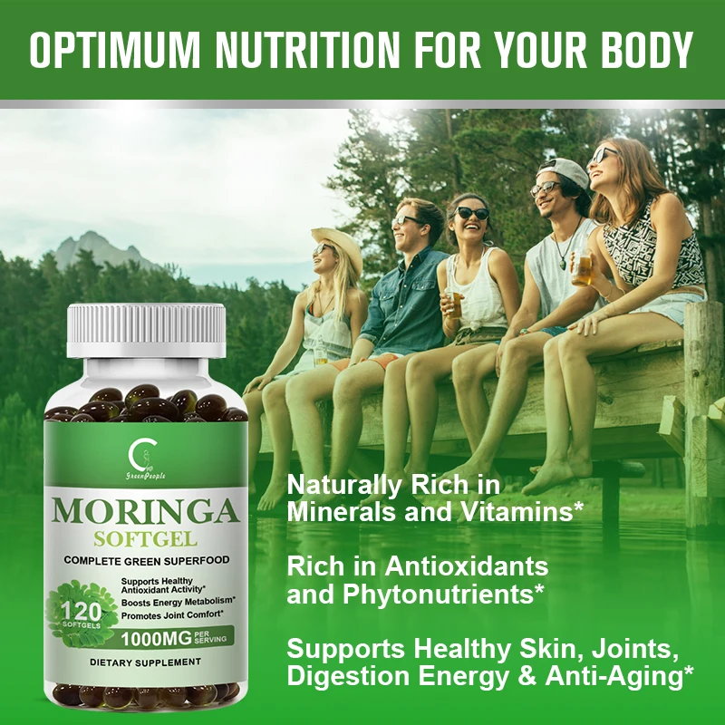 GPGP Greenpeople Moringa Oil Capsules for Immune System, Energy & Metabolism Natural anti-inflammatory For Whole Body Health