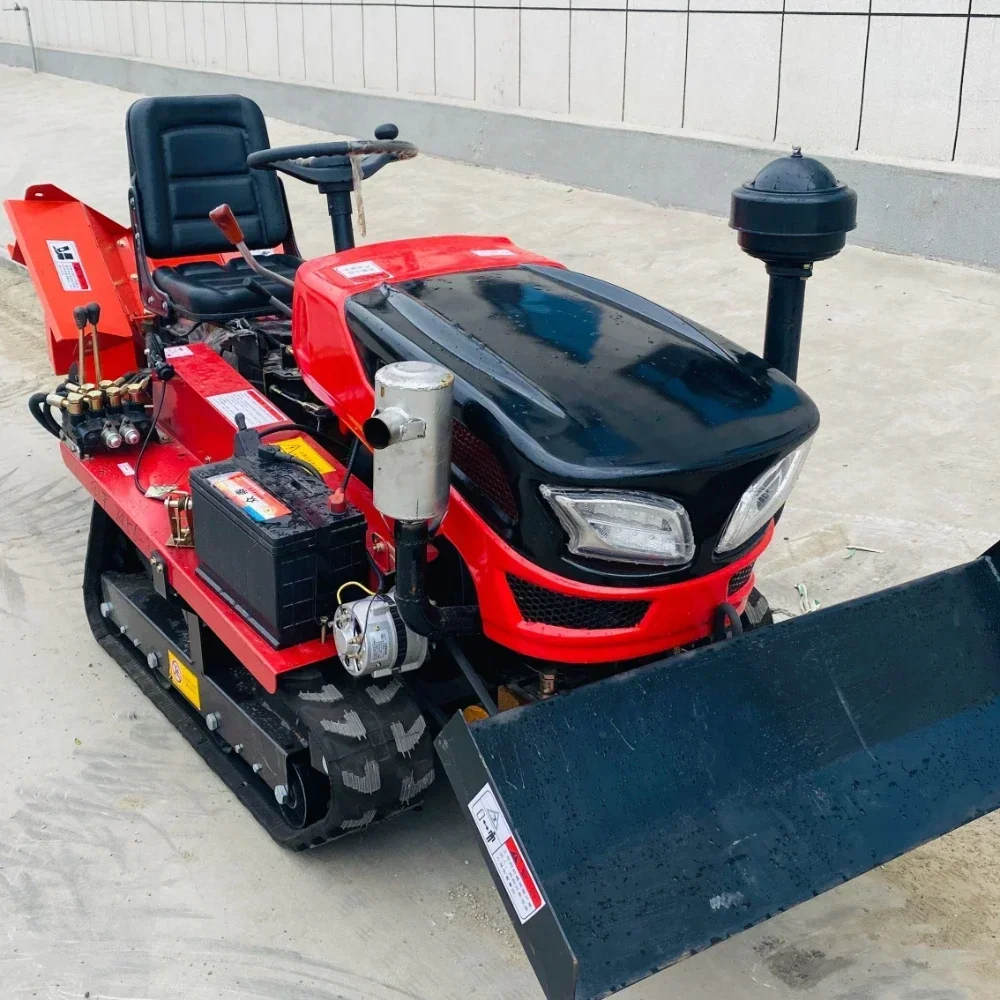 Pequeño cultivador agrícola sobre orugas, equipo de maquinaria agrícola, tractor de mano, sembradora de jardín vendedora caliente 35HP50HP