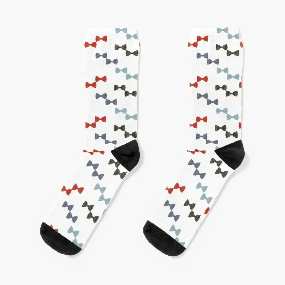 

Cute Colorful Original Blue and Crimson Bow-tie pattern Socks floral cycling funny sock cotton Socks Woman Men's