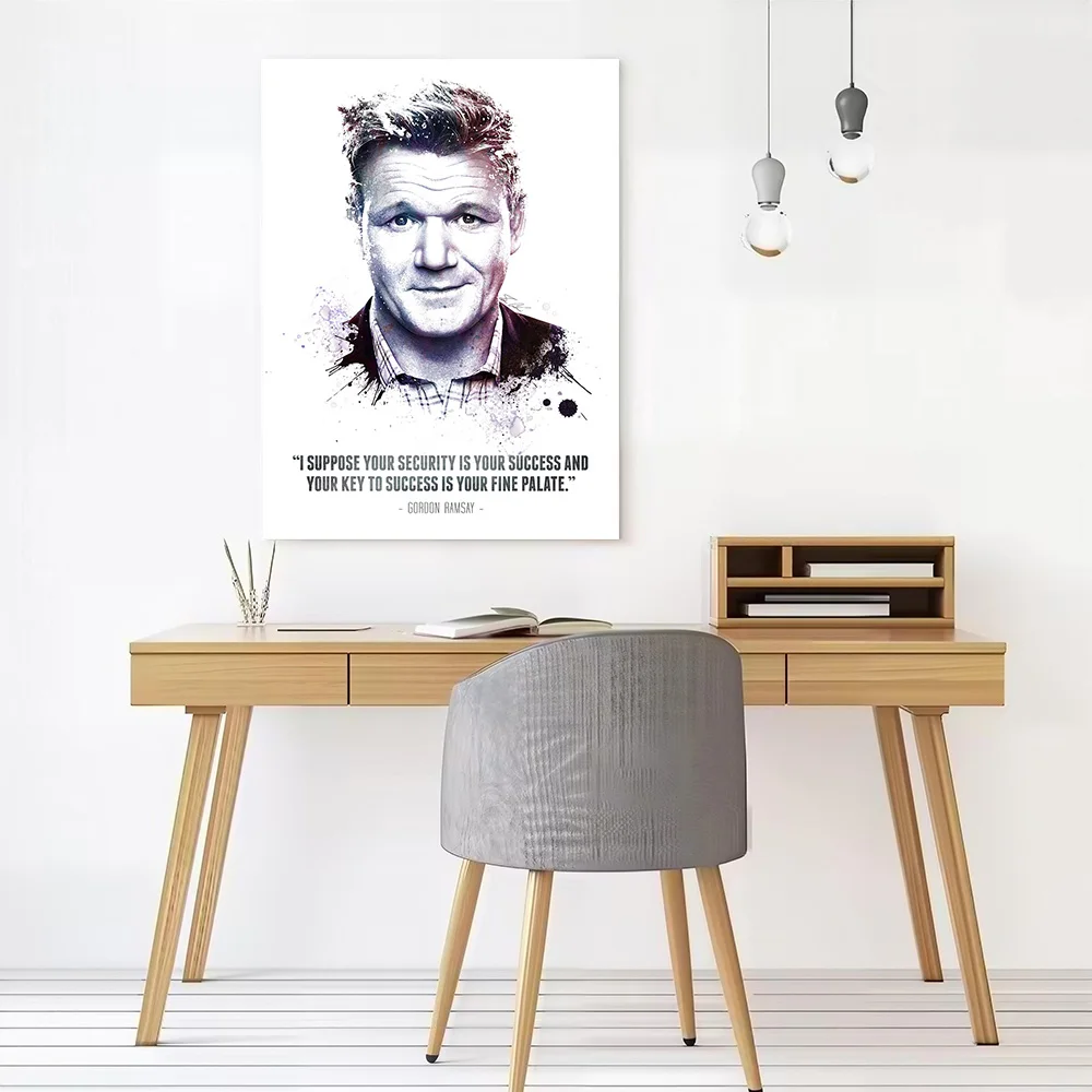 The Legendary Gordon Ramsay and His Quote. Canvas Poster Wall Art Customizable High Quality Printed Picture for Painting Bedroom