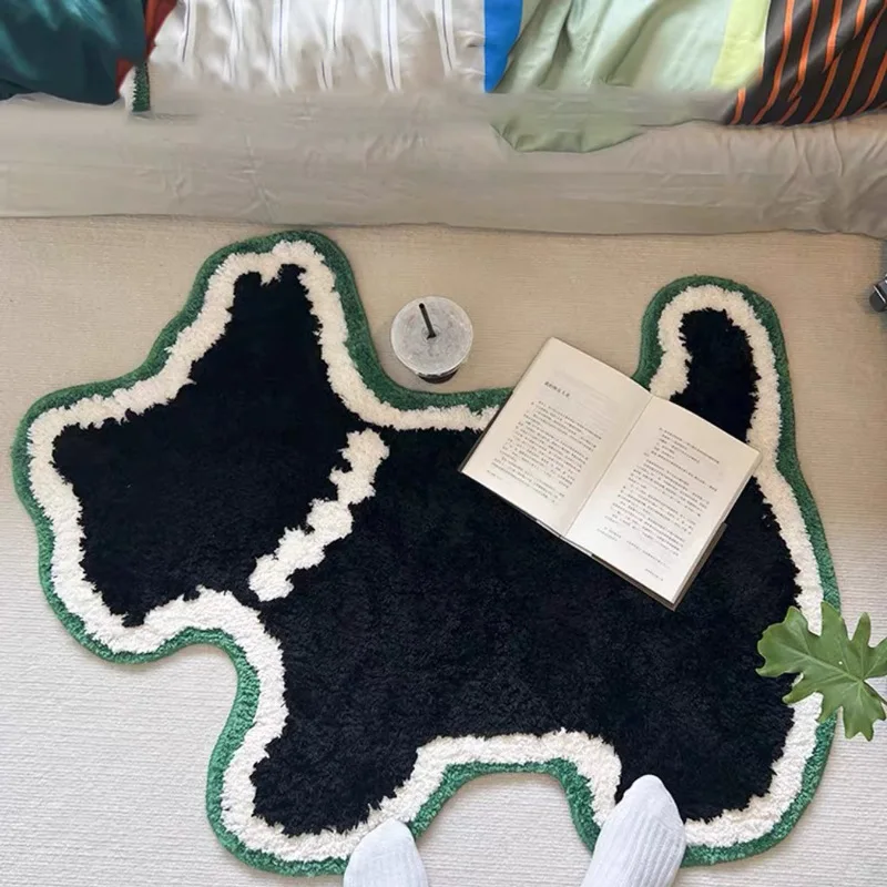 Tufting Dog Bedroom Rug Cartoon Cute Pet Mat Animal Carpet Bathroom Bathmat Foot Pad Bath Mat Aesthetic Home Kid Room Warm Decor
