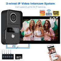 2 Wire Digital Doorbell Video Intercom System for Home 7/10 Inch Monitor 1080P Doorphone Camera Video Doorbell Card Tuya Unlock