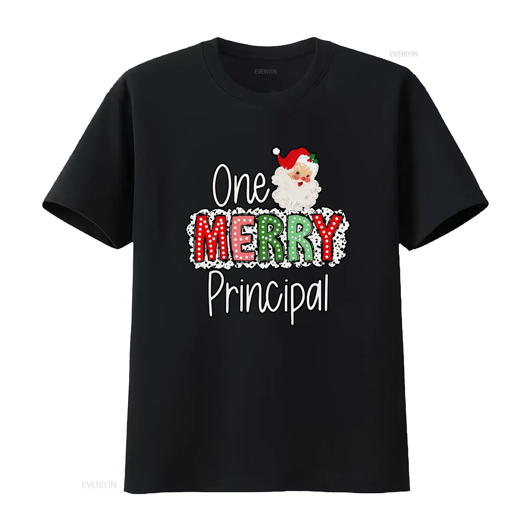 One Merry Principal Christmas T Shirt Xmas for Principals Holiday Vintage Santa Admin Party Dalmatian vintage Washed streetwear