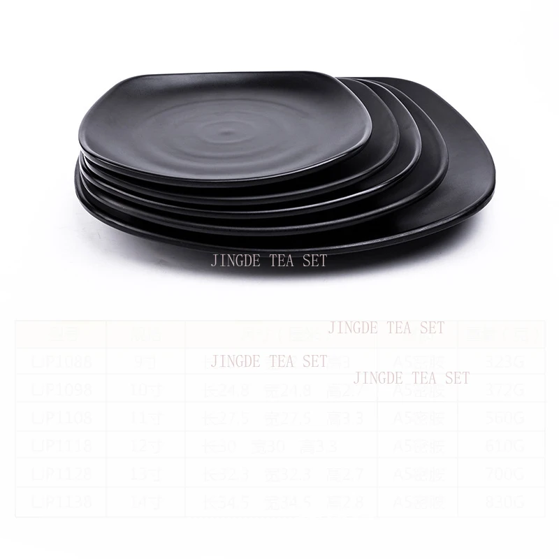 Black Frosted Japanese Style Rice Bowl, Barbecue Plate, Sushi Snack, Melamine Imitation Porcelain Tableware view 4