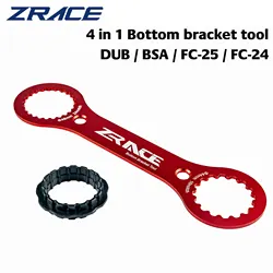 ZRACE 4 in 1 Bottom Bracket Wrench Tool , Compatible with SRAM DUB, SHIMANO BSA / FC-25 / FC-24, CNC AL7075 DUB-BSA