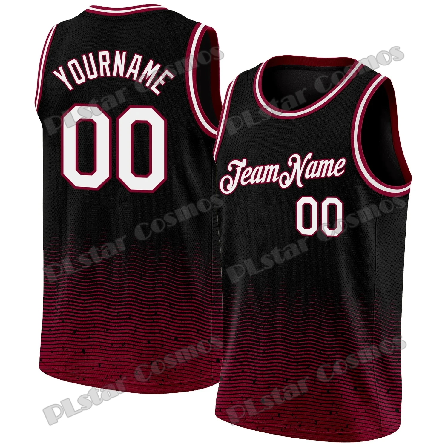 Personalized Name Black Pink-Light Blue Fade 3D Printed Men's Fashion Basketball Jersey Youth Summer Sport Basketball Vest LBX20