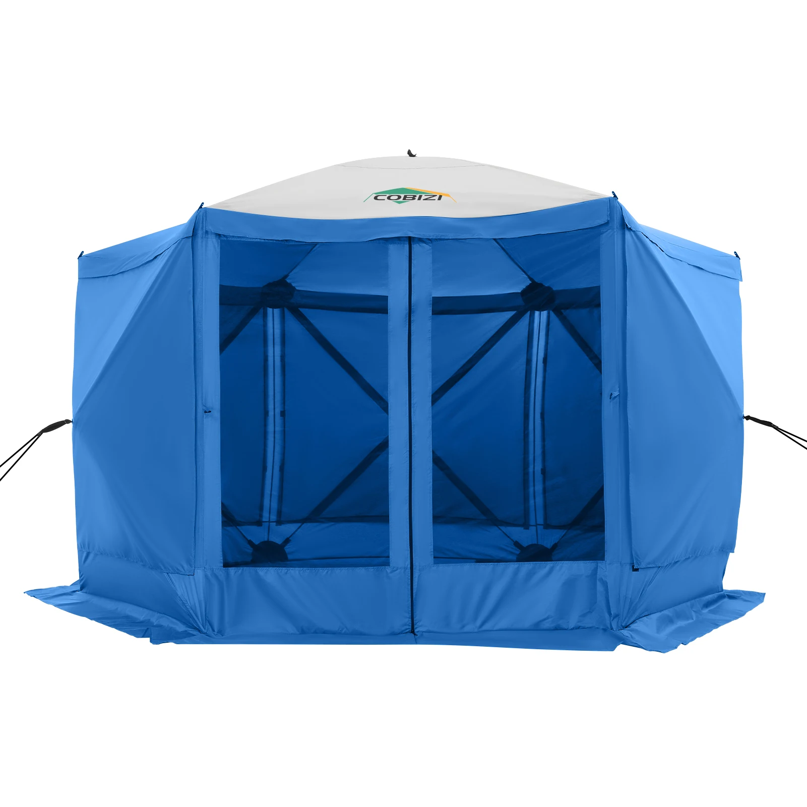 12x12ft Pop up Gazebo Screen House Tent with Mosquito Netting, 6 Sided Pop-up Canopy Shelter Tent Easy-Set Portable Gazebo