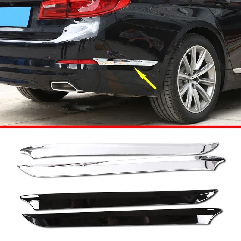 

Car Bumper Rear Corner Protection Strips Trim Cover Decorative For BMW 5 Series G30 2018-2022 2Pcs/Set Auto Exterior Accessories
