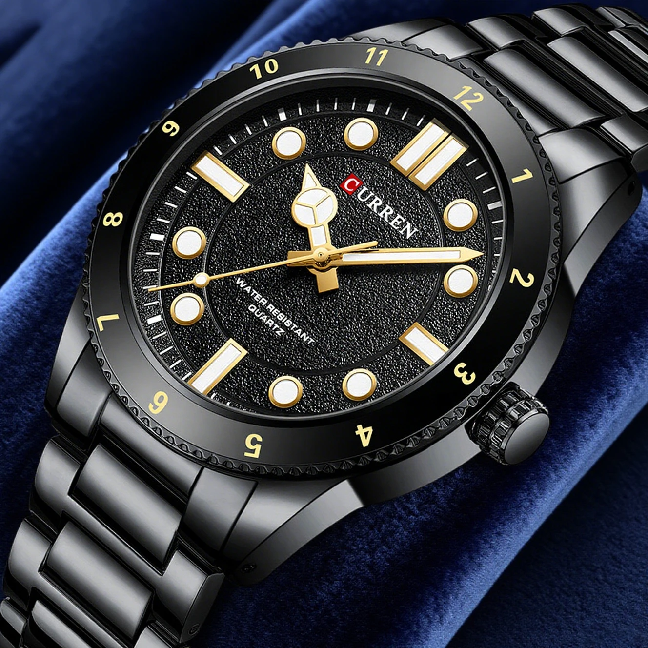 CURREN Men’s Watches Top Brand Sport Watch Luxury Men Military Steel Quartz Wristwatches Simple Design Male Clock Luminous hand