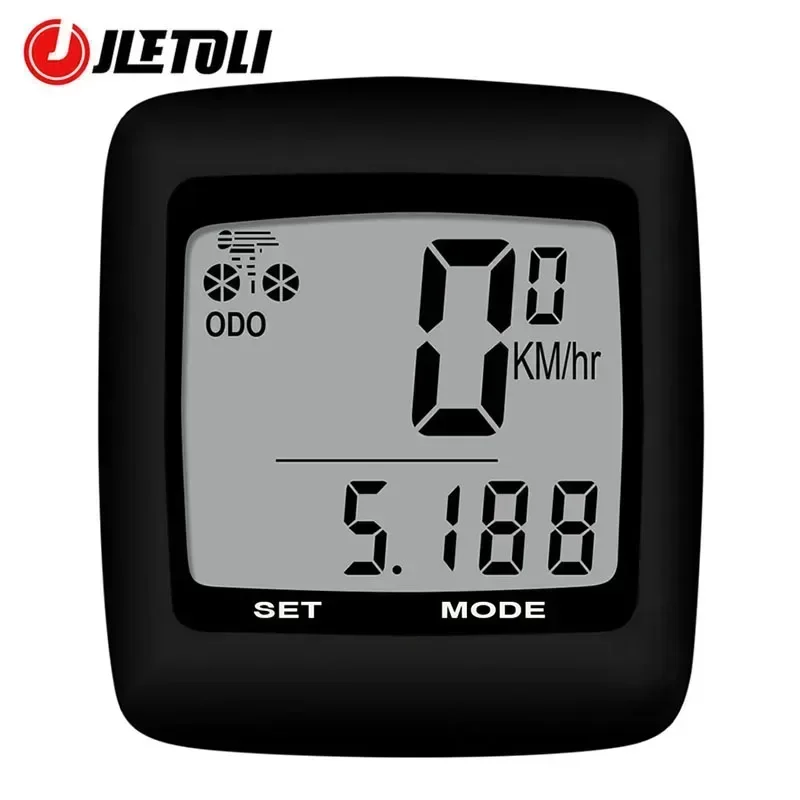 JLETOLI Rainproof Bicycle Computer Bike Speedometer Wired Cycling Stopwatch Thermometer Bicycle Accessories LCD Display