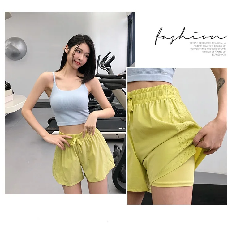 Hochgeschnittene, schnelltrocknende Sportshorts für den Sommer, Sportbekleidung, Fitness- und Yoga-Kleidung, Damen-Lauf- und Radfahrshorts, Workout-Kleidung – Detail 10