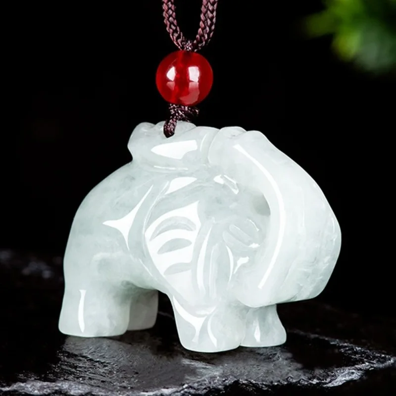 

Real Natural Grade A Jade Jadeite Men Women Gift Lucky Cute Elephant Pendant