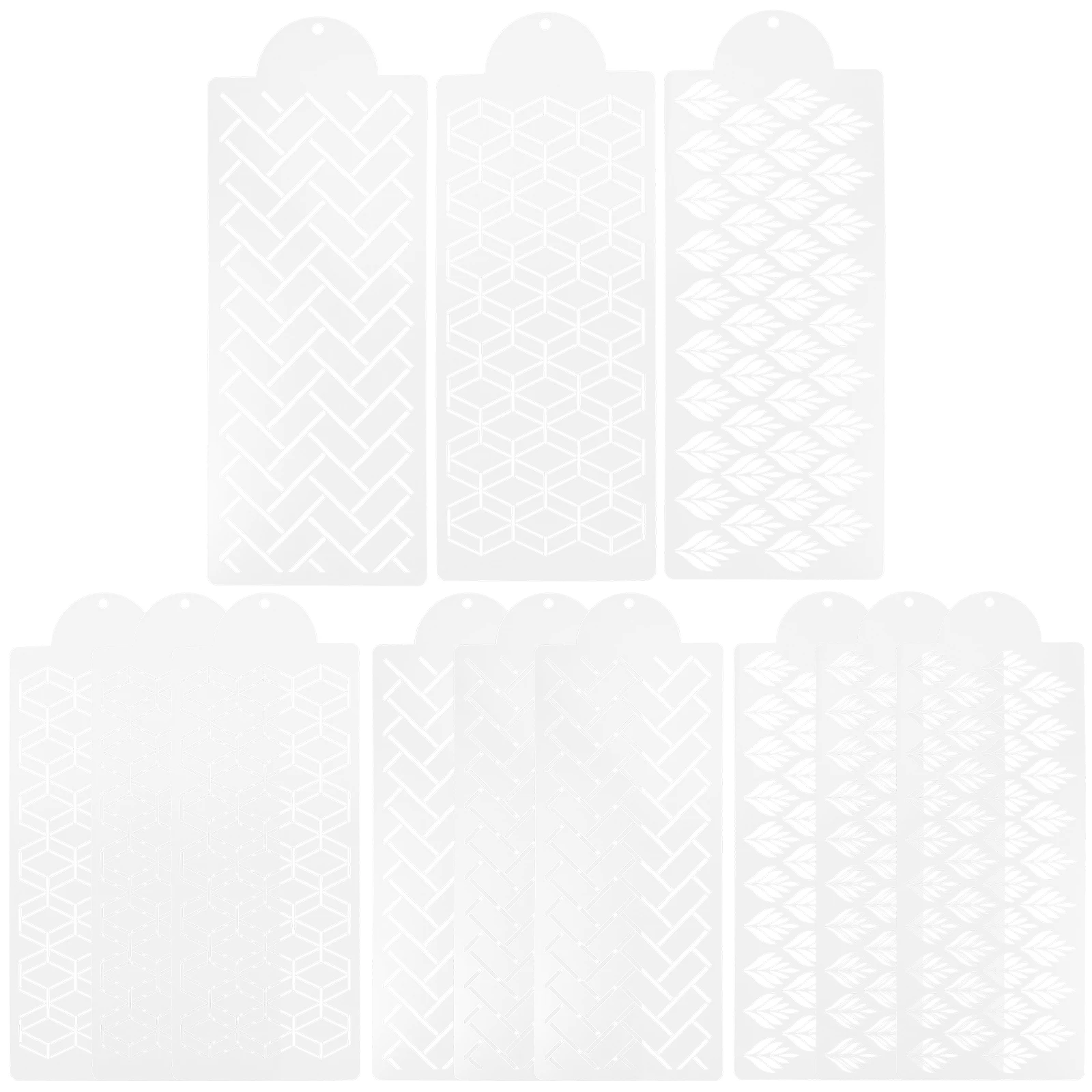 

12 Pcs Cake Decorating Stencils Set Wheat Templates PET Baking Tools Easy Toughness Birthday Party Wedding Festival Cake