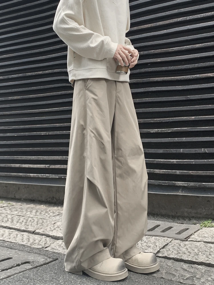 

Мужские широкие брюки-кюлоты в американском стиле, повседневные, весна-осень, свободные, в стиле CleanFit, для отдыха и работы