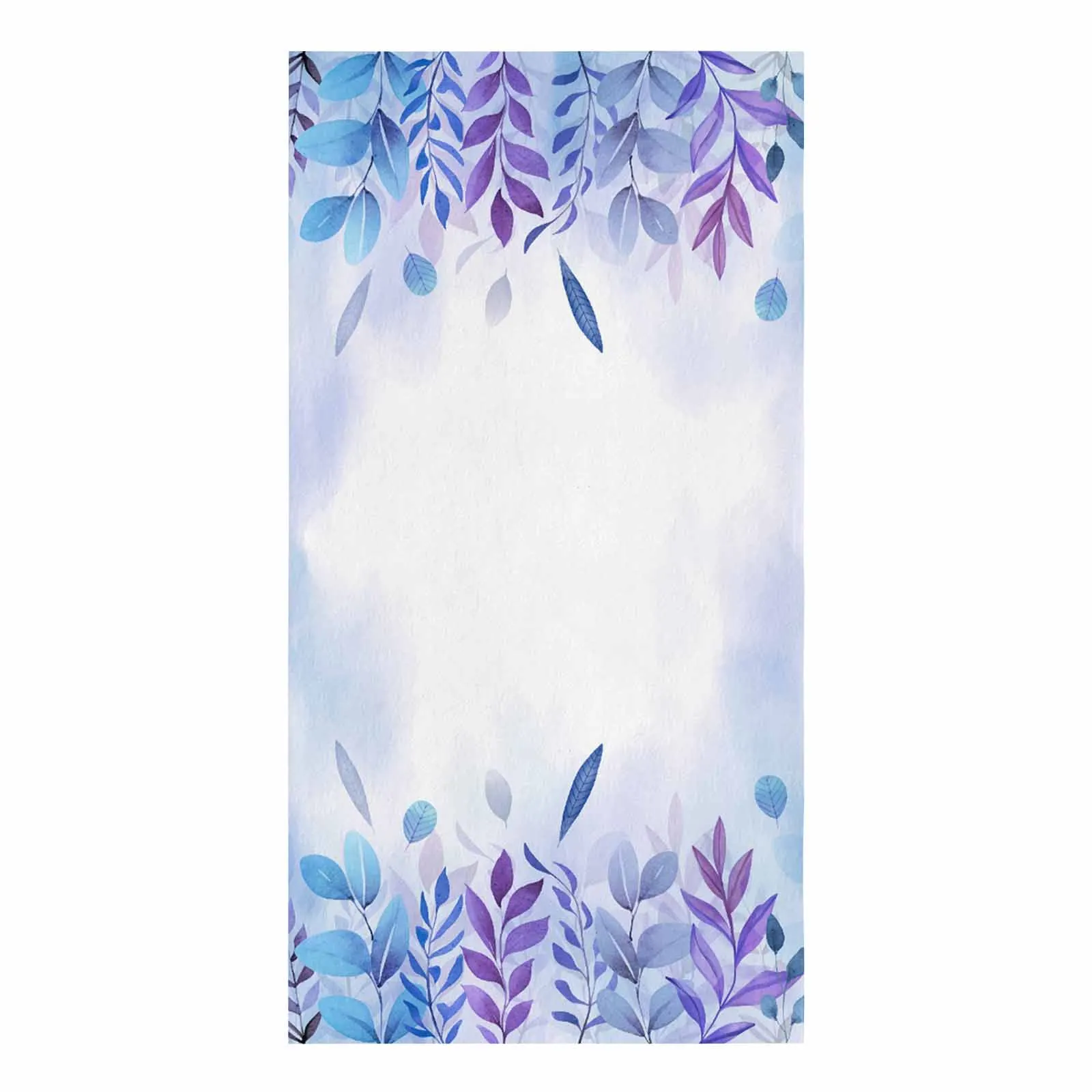 Plant Fallen Leaves Blue Purple Watercolor Dyed Rural Hand Towel Kitchen Dishcloth Water Absorption Household Cleaning Cloth