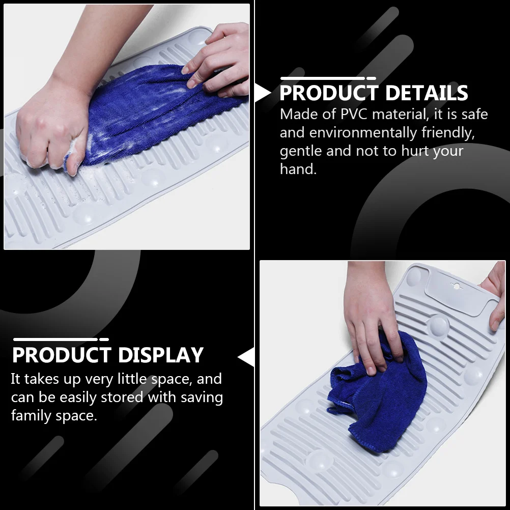 

2Pcs Portable Household Folding Washboard Non-Slip Suction Cup Laundry Mat Washing Board for Travel Washing Board