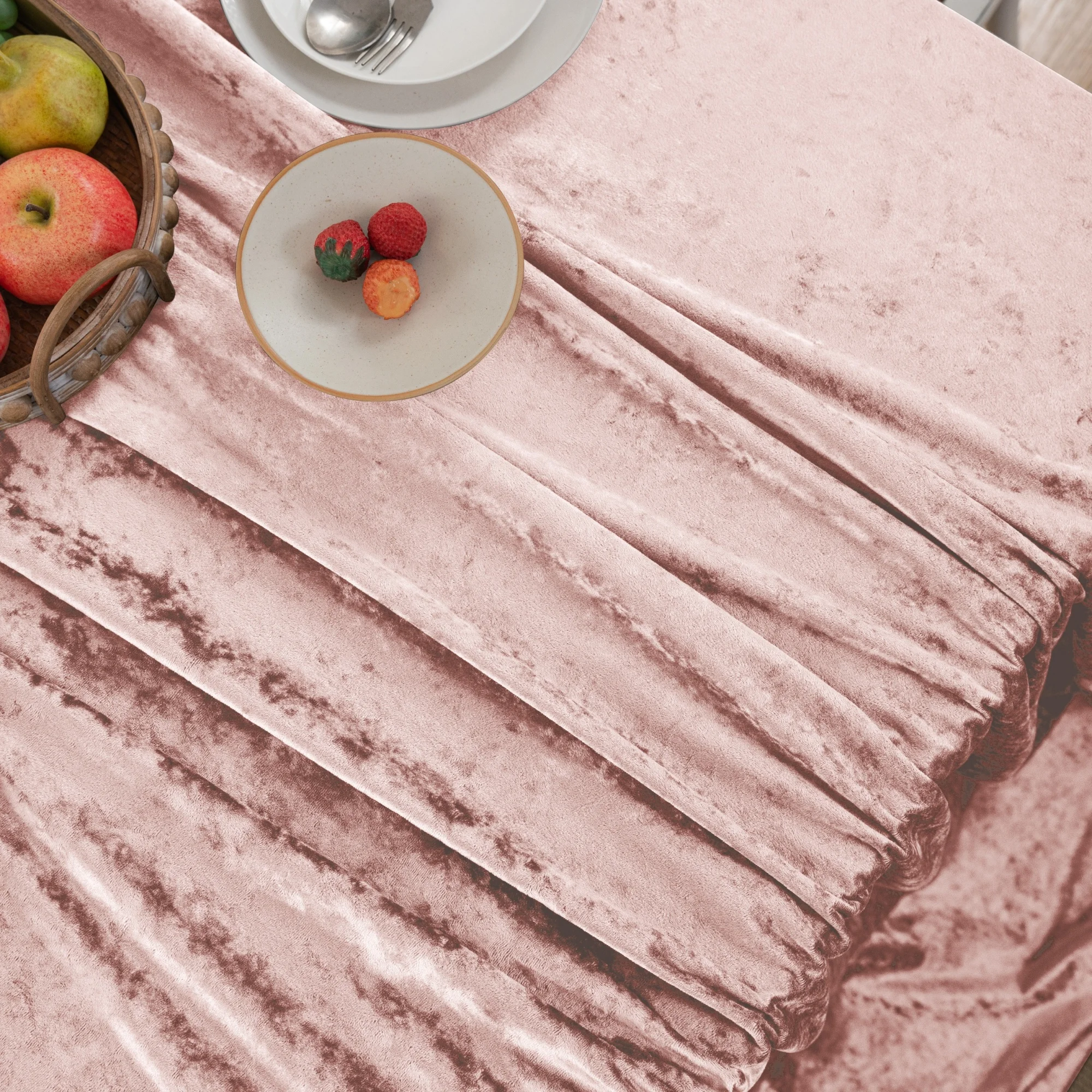 1 PC Luxury Crushed Velvet Rectangular Tablecloth Soft And Durable, Elegant Table Setting, Christmas, Themed Party