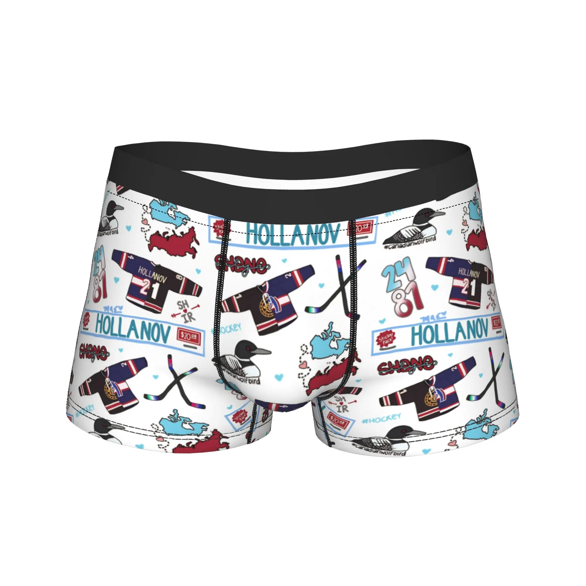 

Printed Boxer Heated Rivalry Hollanov “Sticker” pack Shorts Panties Briefs Men's Underwear Soft Underpants for Homme Plus Size