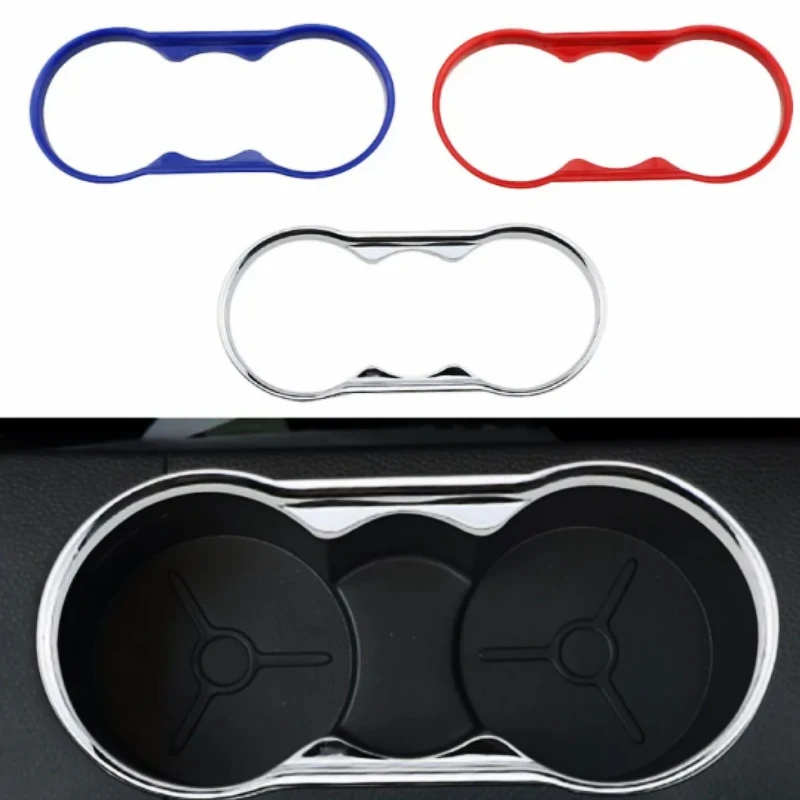 Car Interior ABS Water Cup Holder Panel Decoration Trim Frame for Ford Fiesta MK7 2009 - 2013 Focus 2 MK2 2009-2011