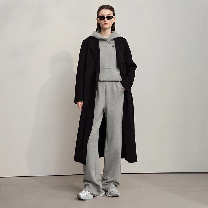 AMII Felpe con cappuccio Donna 2025 Autunno Nuovo con cappuccio Manica a spalla Donna Felpe Stampato Allentato Casual Versatile Top Donna 12523173