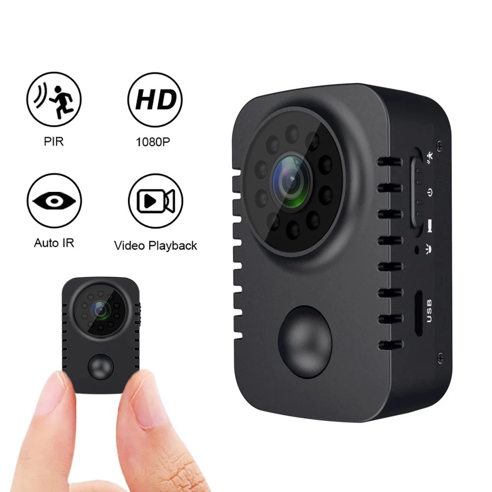 Mini Body Camera 1080P Full HD Security Pocket Night Vision Motion Dection Small Camcorder For Cars Standby PIR Video Recorder