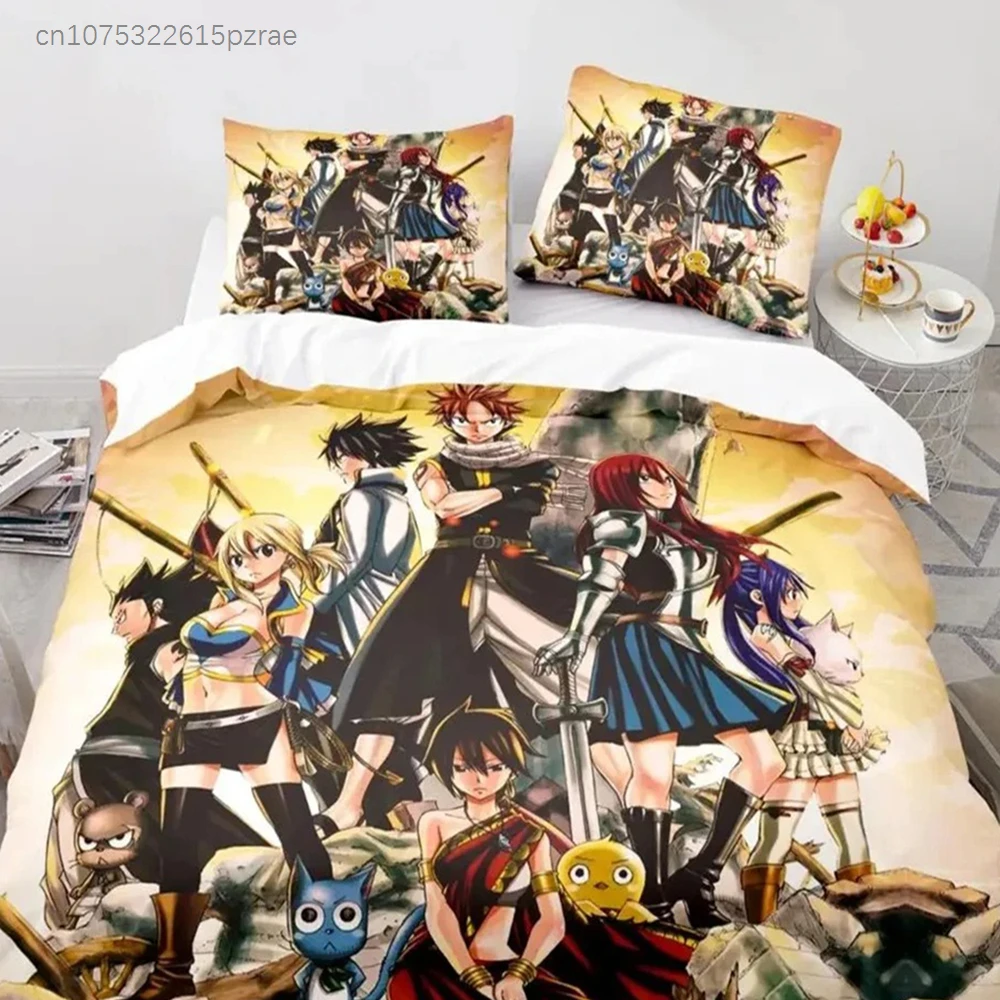 3D Printed Natsu Fairy Tail, Animation, Double Room, King Size Bed, Down Duvet Cover, Pillowcase, Boys And Girls,