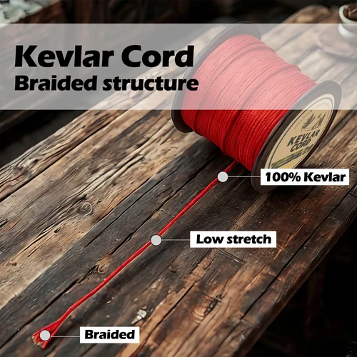 Imagen 2 del producto FishTrip-cable de Kevlar rojo, cuerda de Kevlar de supervivencia ligera y a prueba de abrasión para acampar, equipo táctico, hamaca, alambre de viaje Ridgeline