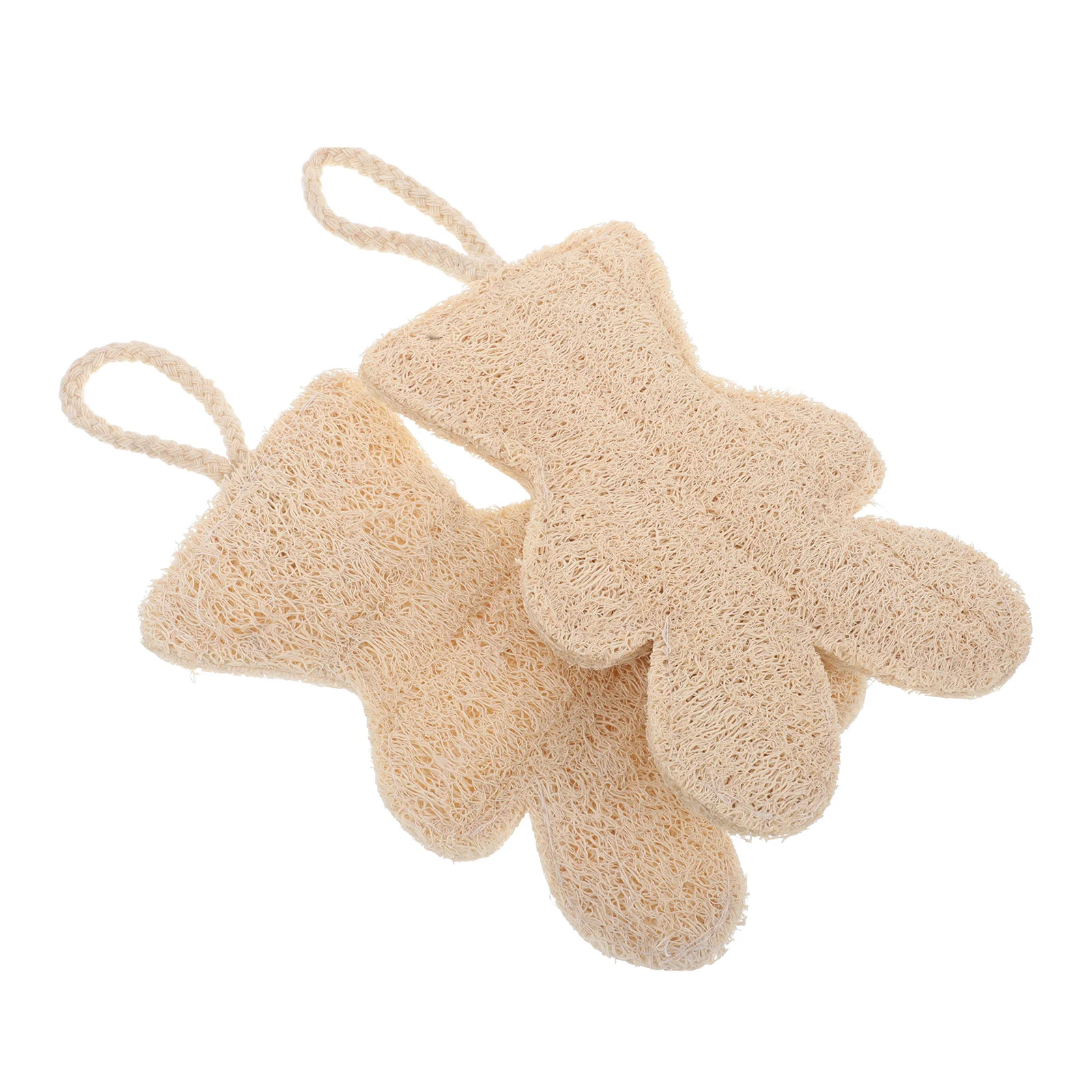 

2Pcs Natural Loofah Bath Loofah Bear Shaped Exfoliating Body Scrubber Shower Sponge Dead Skin Remover Spa Shower Tool