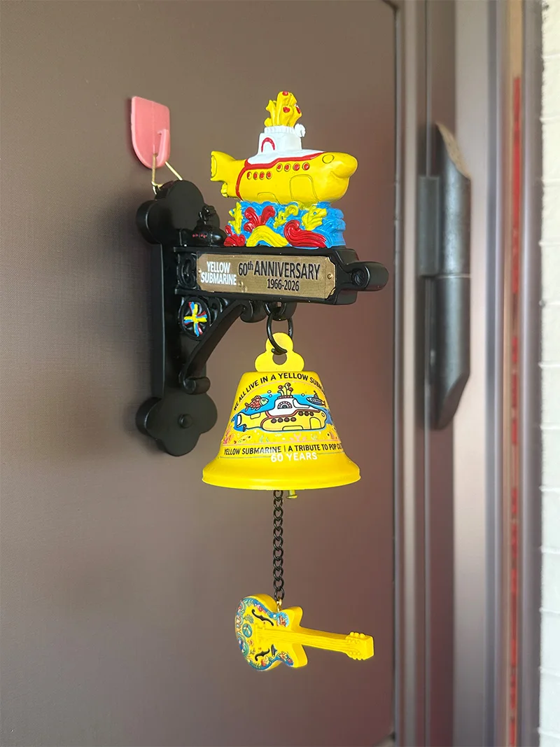 The Beatles Yellow Submarine 60th Anniversary Mechanical Doorbell Hand Painted Rock Culture Wall Hanging Decor Door Chime Gift