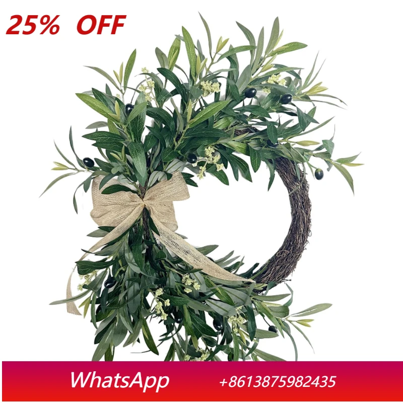 

LH Spring and Summer Simulation Olive Wreath Home Decorations Front Door Hanging Christmas Wreath