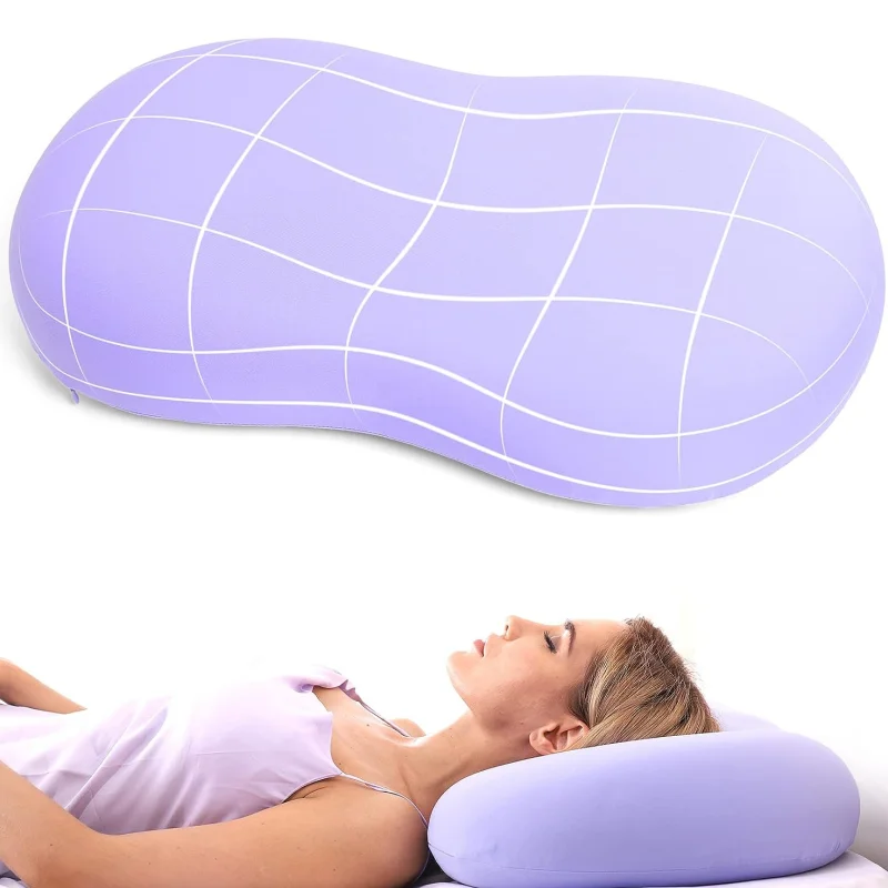 Cervical Memory Foam Pillow Soft Cat Belly Pillow Sleeping Neck Pillows Pain Relief Sleeping Bean Shaped Cervical Pillows