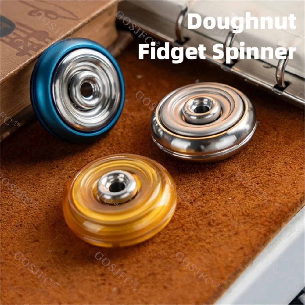 POLY GUY EDC Doughnut Composite Toys Fidget Spinner Stress Relief Toy PEI Stainless Steel Titanium Paracord Beads Pendant