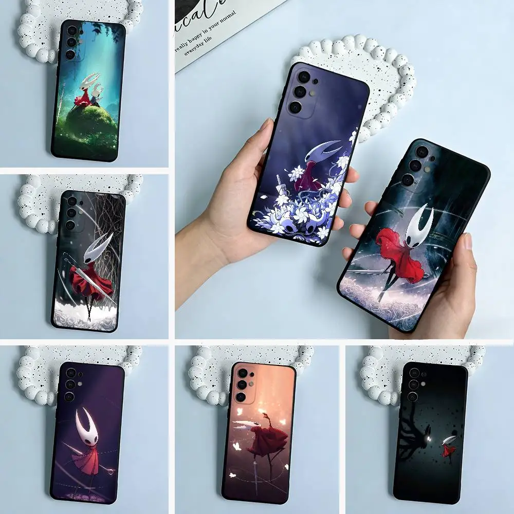 H-Hollow- K-Knight -S-Silksong Black Soft Silicone Phone Case for Samsung S25, S24, S21, S22, S23, S30, Ultra, S20, Plus,  Lite