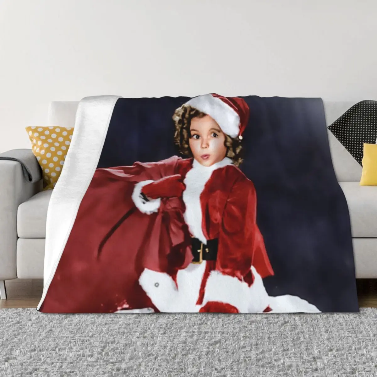 

Shirley Temple Portrait at Chimney Throw Blanket Designers Thins Furrys Decorative Sofas Blankets