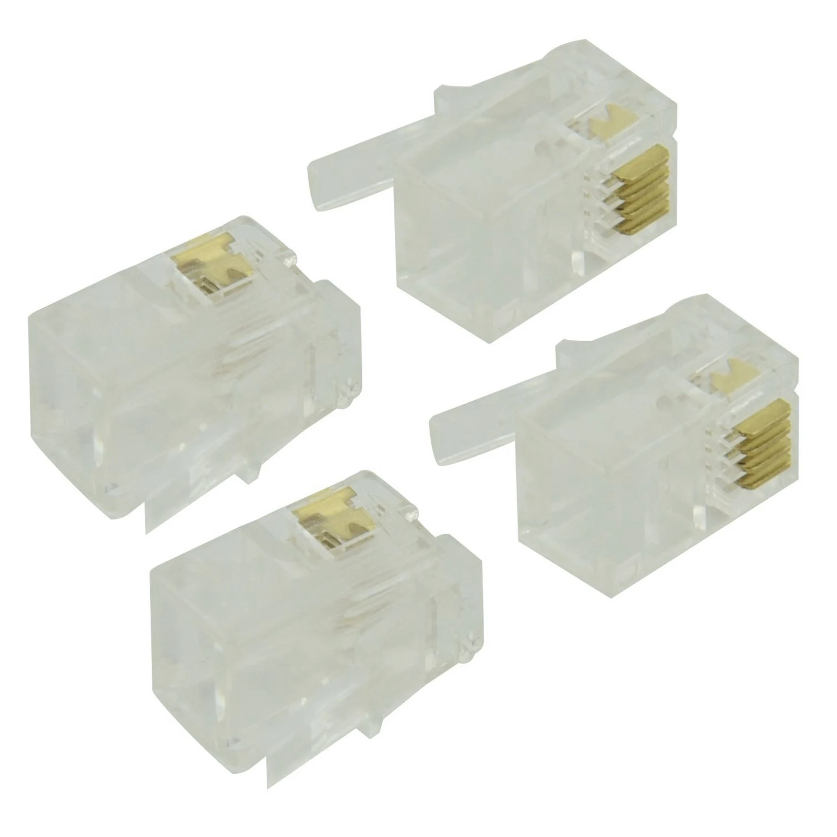 

AA76-RJ9 4P4C Разъем для телефона 100 шт., прозрачный