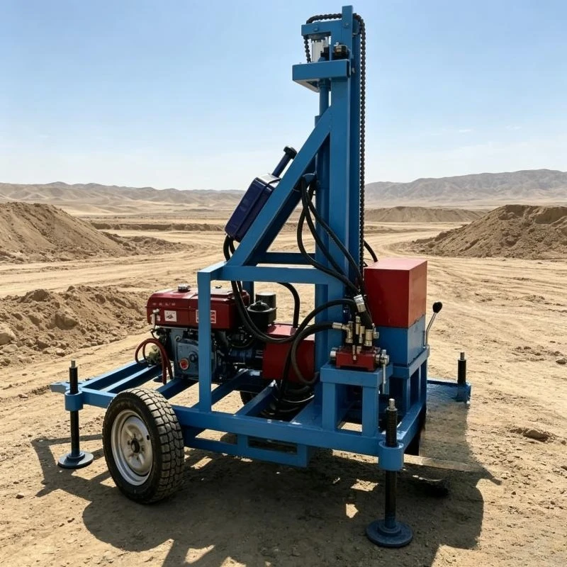 

Trailer-Mounted Diesel Water Well Drill 100m 150m Depth Portable Towable Design for Easy Transportation with SUV
