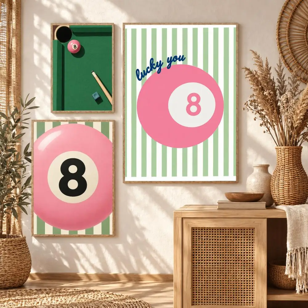 Auspicious Lucky Eight Poster Art Wall Stickers & Self-Adhesive Decals for Home, Bedroom & Living Room