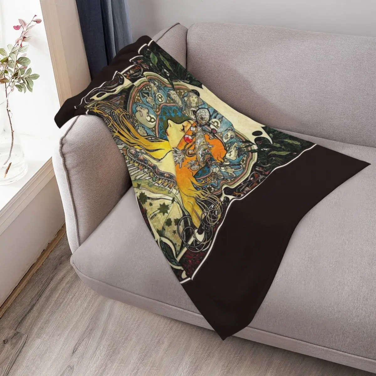 علم التنجيم الغجر؛ بطانية كلاسيكية مطبوعة على شكل عراف الحظ، سرير حراري عصري لفرن السفر لبطانيات الأطفال