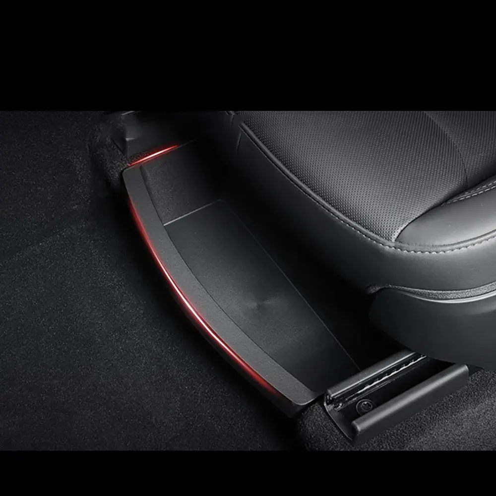 

TPE Under Seat Storage Box For Tesla Model Y Juniper 2025 2026 Under seat Drawer Interior Accessories Space Bins Chair Tray 1PC