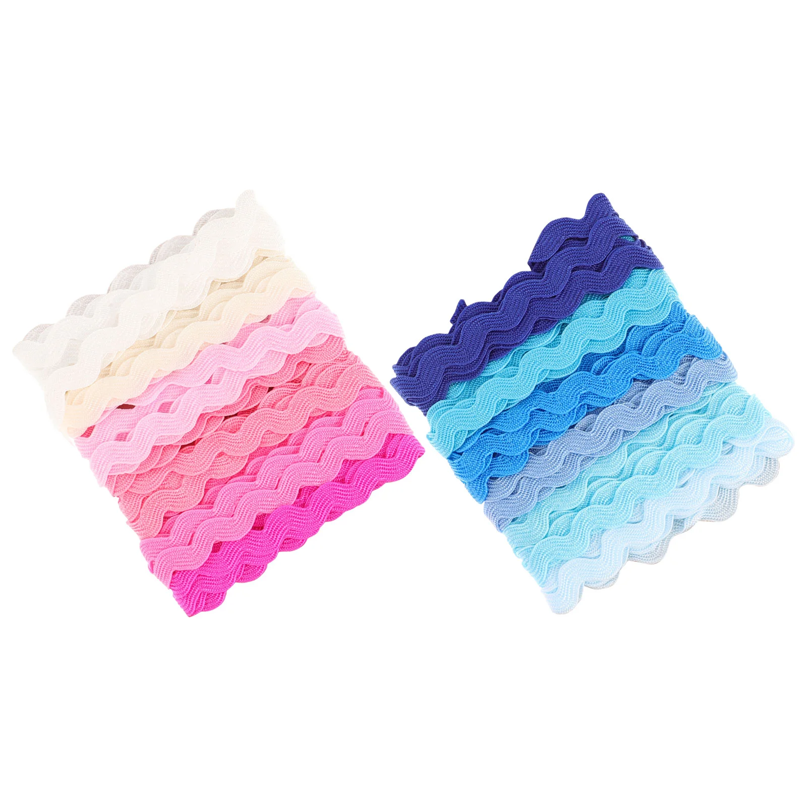 

2pcs 8mm Wave Trim Ribbon Multicolor Gift Wrap Ribbon for Party Decoration DIY Crafts (6 Colors/pcs, Color 7+8)