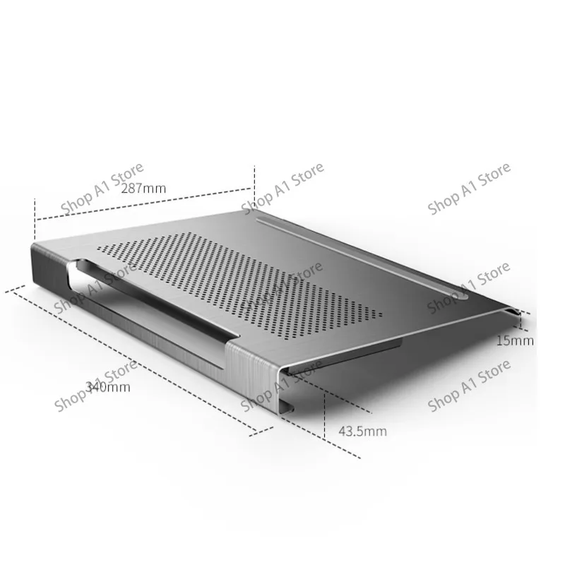 Aluminum Alloy Laptop Radiator Bracket, Height Adjustable Cooling Fan Stand, 17 Inch Notebook Elevated Base