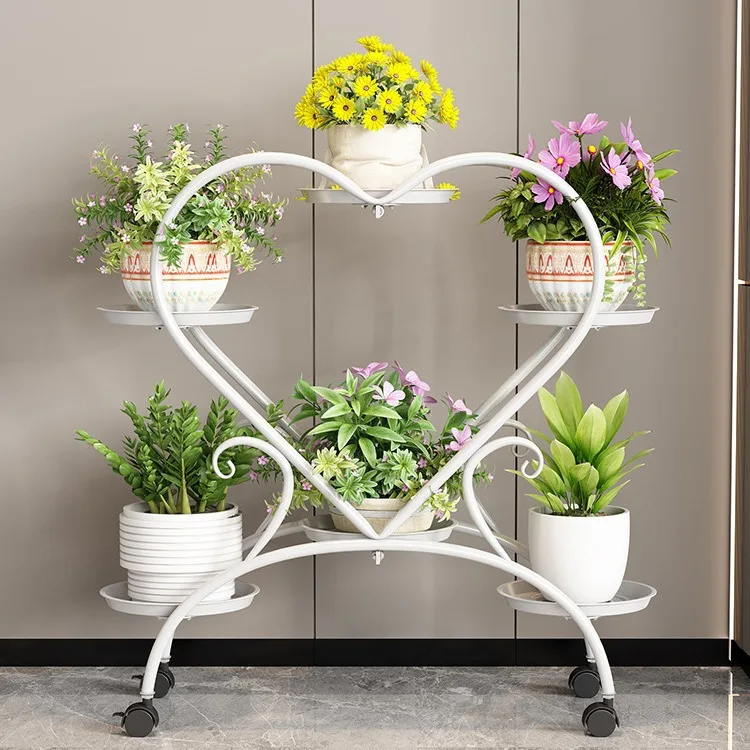 5/6/9 Pots Metal Plant Stand Flower Pot Display Rack Planter Shelves Indoor Storage Shelf For Home Balcony Living Room Garden