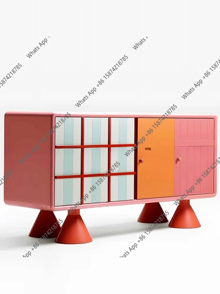 

Сервант для входа в дом, современный простой дизайнерский сервант из массива дерева, контрастная индивидуальность