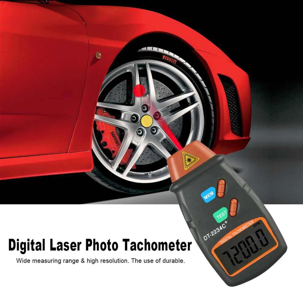 

Digital Laser Photo Tachometer Non-Contact RPM Tach Digital Laser Tachometer Speedometer Speedometer Engine Dropship