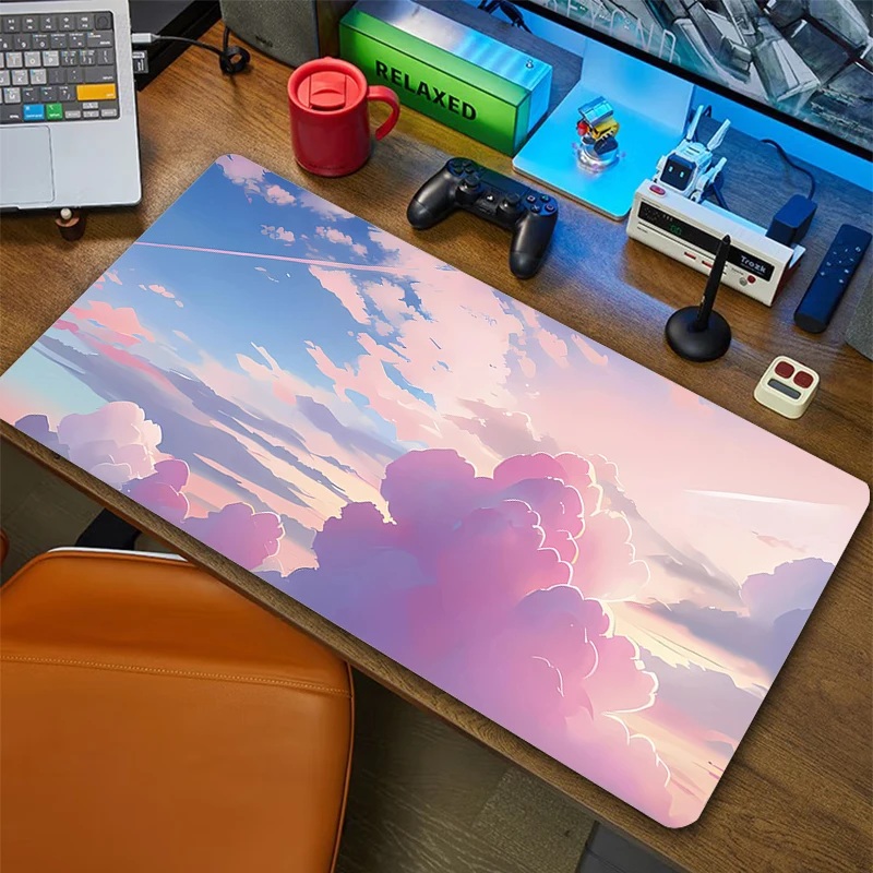 

Blue Sky Cloud Mouse Pad Large Mousepad Gaming Anime Mouse Mat Gamer Table Pads коврик Desk Pad XXL Design HD Print Mouse Pad