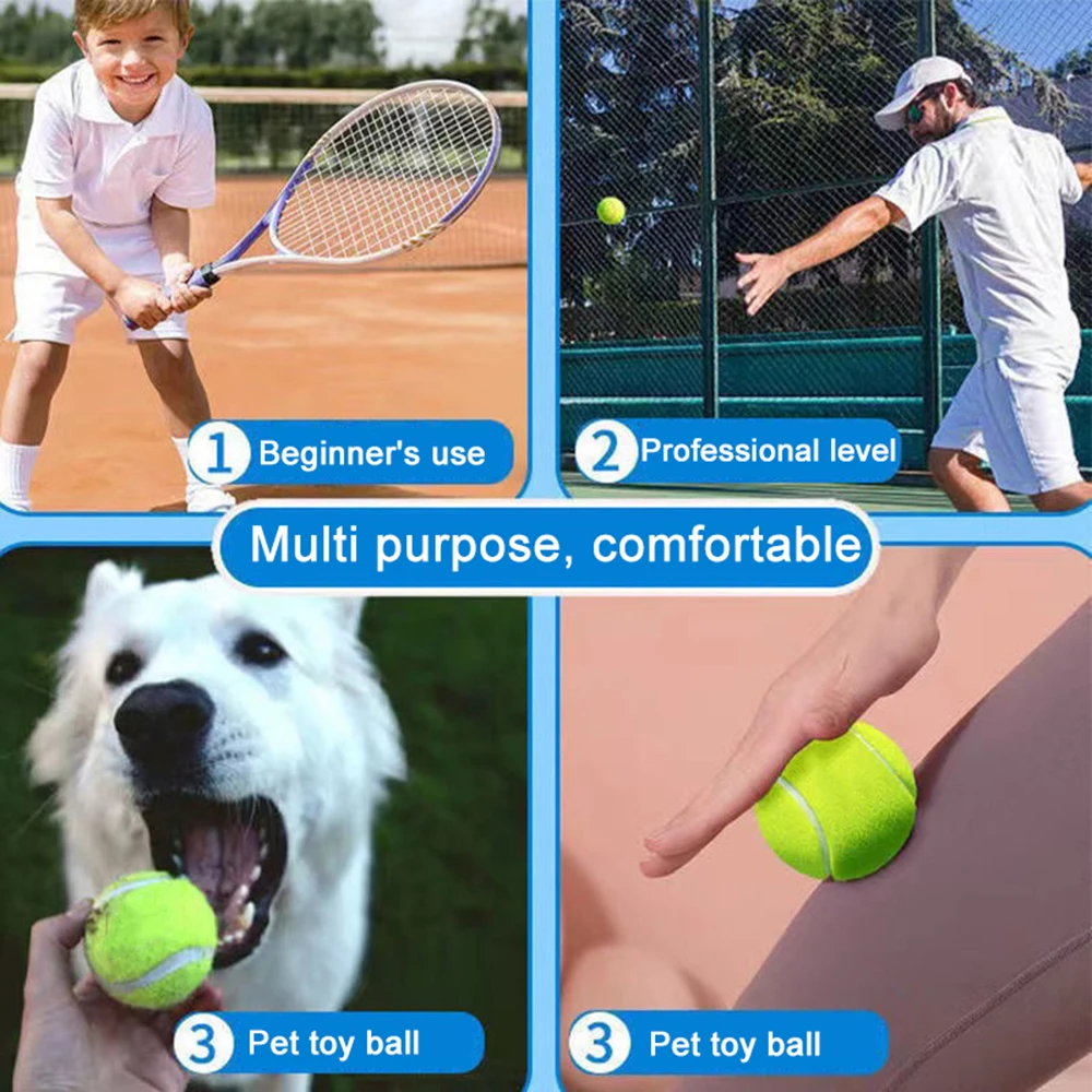 Pelotas de tenis con bolsa de transporte de malla, pelota de práctica de alta elasticidad, pelotas de juego para perros, adiestramiento al aire
