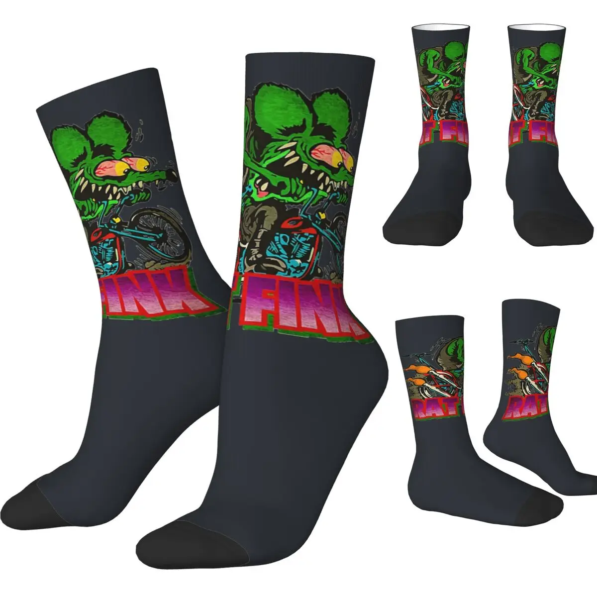 

Носки Tales Of The Rat Fink мужские, Осенние Нескользящие, высокого качества, под заказ, для бега, спорта