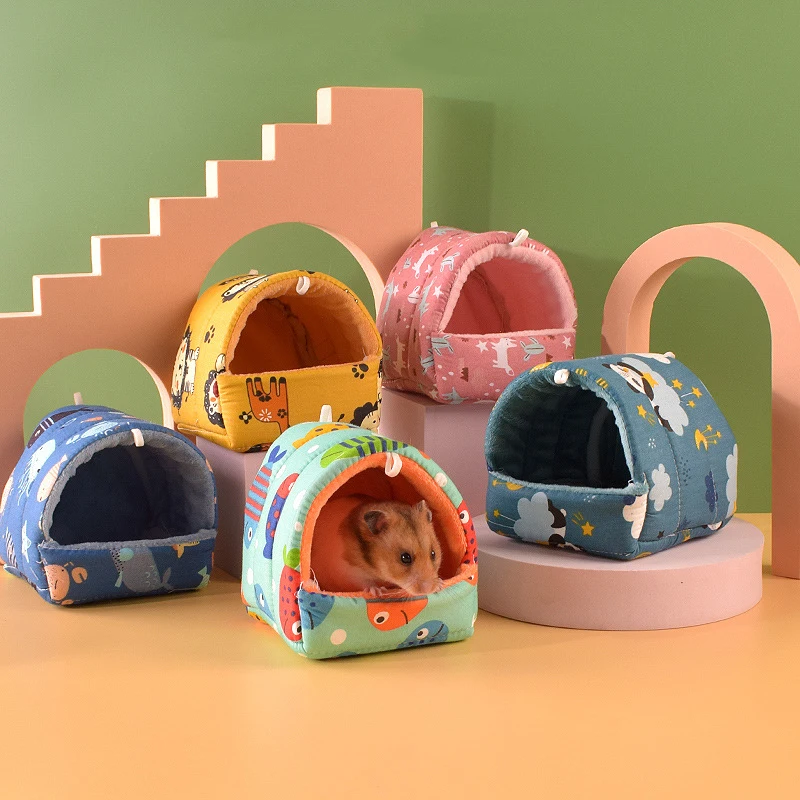 Hamster House Guinea Pig Nest Small Animal Sleeping Bed Winter Warm Cotton Mat Soft Accessories For Rodent/Guinea Pig/Rat