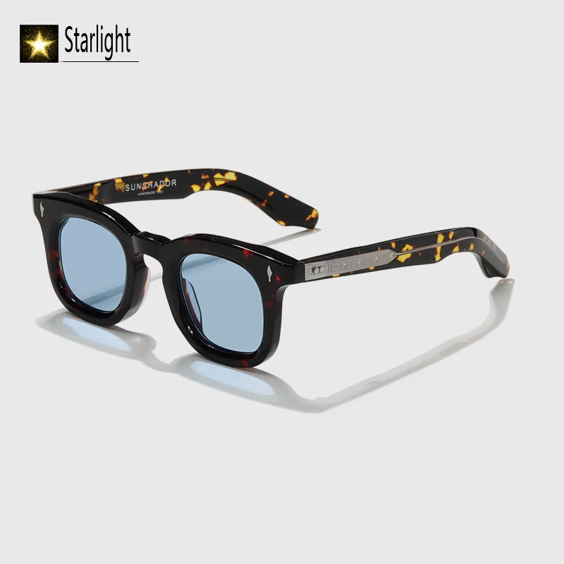 Luxury Brand Designer Acetate Round Transparent Sunglasses Men High Quality Glasses Women UV400 Handcraft Outdoor Eyeglasses Man